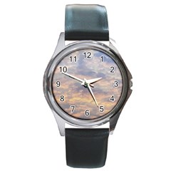 Cloudscape Photo Print Round Metal Watch by dflcprintsclothing