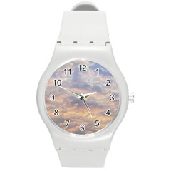 Cloudscape Photo Print Round Plastic Sport Watch (m) by dflcprintsclothing