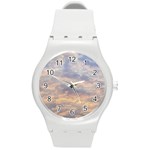 Cloudscape Photo Print Round Plastic Sport Watch (M) Front