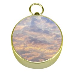 Cloudscape Photo Print Gold Compasses