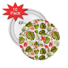 Tropical Flowers 2 25  Buttons (10 Pack)  by goljakoff