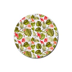 Tropical Flowers Rubber Coaster (round)  by goljakoff