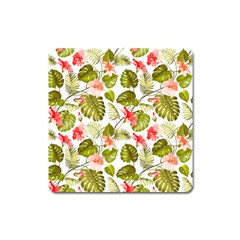 Tropical Flowers Square Magnet by goljakoff