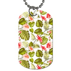 Tropical Flowers Dog Tag (one Side) by goljakoff