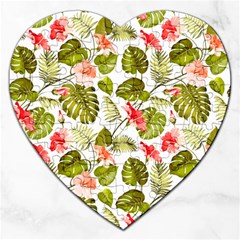 Tropical Flowers Jigsaw Puzzle (heart) by goljakoff