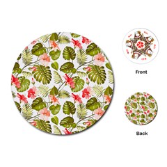 Tropical Flowers Playing Cards Single Design (round) by goljakoff