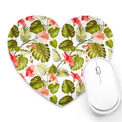 Tropical Flowers Heart Mousepads by goljakoff