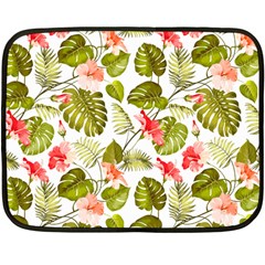 Tropical Flowers Fleece Blanket (mini) by goljakoff