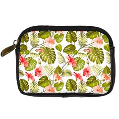 Tropical Flowers Digital Camera Leather Case by goljakoff