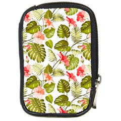 Tropical Flowers Compact Camera Leather Case by goljakoff