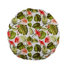 Tropical Flowers Standard 15  Premium Round Cushions by goljakoff