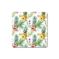 Tropical Pineapples Square Magnet by goljakoff