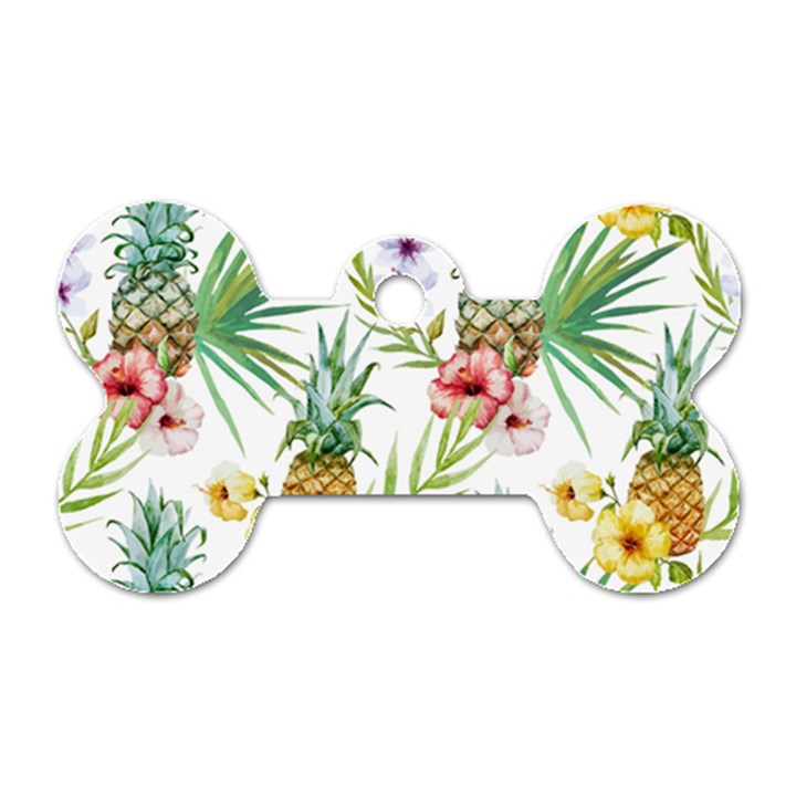 Tropical pineapples Dog Tag Bone (One Side)