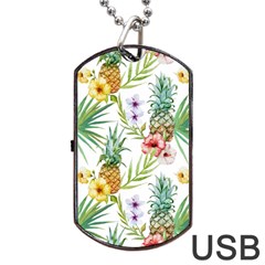 Tropical Pineapples Dog Tag Usb Flash (one Side) by goljakoff