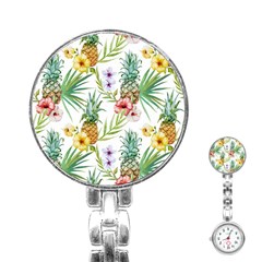 Tropical Pineapples Stainless Steel Nurses Watch by goljakoff