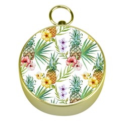 Tropical Pineapples Gold Compasses by goljakoff