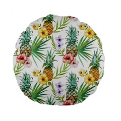 Tropical Pineapples Standard 15  Premium Flano Round Cushions by goljakoff