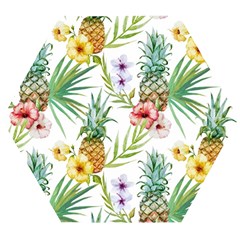 Tropical Pineapples Wooden Puzzle Hexagon by goljakoff