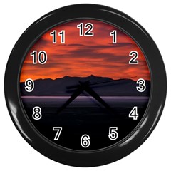 Las Aguilas Viewpoint, El Chalten, Argentina Wall Clock (black) by dflcprintsclothing