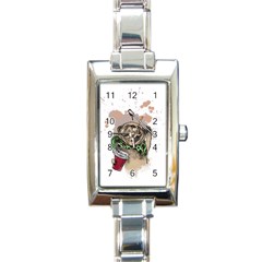 Pug Lover Coffee Rectangle Italian Charm Watch