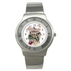 Pug Lover Coffee Stainless Steel Watch by EvgeniaEsenina