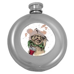 Pug Lover Coffee Round Hip Flask (5 Oz)