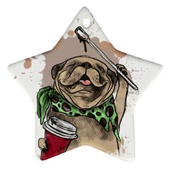 Pug Lover Coffee Star Ornament (two Sides) by EvgeniaEsenina