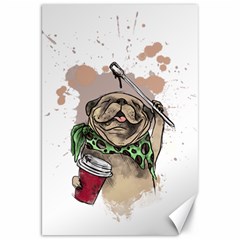 Pug Lover Coffee Canvas 20  X 30  by EvgeniaEsenina