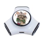 Pug Lover Coffee 3-Port USB Hub Front