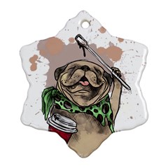 Pug Lover Coffee Ornament (snowflake)