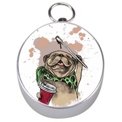 Pug Lover Coffee Silver Compasses