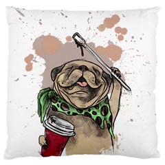 Pug Lover Coffee Standard Flano Cushion Case (two Sides) by EvgeniaEsenina