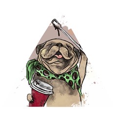 Pug Lover Coffee Wooden Puzzle Triangle