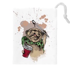 Pug Lover Coffee Drawstring Pouch (4xl)