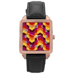 Geometric  Rose Gold Leather Watch  by Sobalvarro