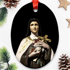 Virgin Mary Sculpture Dark Scene Ornament (oval) by dflcprintsclothing