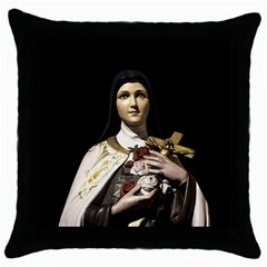 Virgin Mary Sculpture Dark Scene Throw Pillow Case (black) by dflcprintsclothing