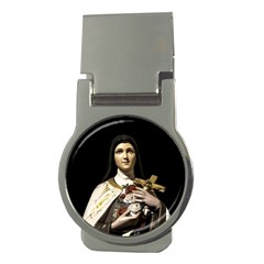 Virgin Mary Sculpture Dark Scene Money Clips (round)  by dflcprintsclothing