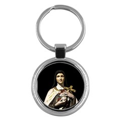 Virgin Mary Sculpture Dark Scene Key Chain (round) by dflcprintsclothing