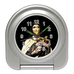 Virgin Mary Sculpture Dark Scene Travel Alarm Clock by dflcprintsclothing