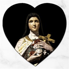 Virgin Mary Sculpture Dark Scene Jigsaw Puzzle (heart) by dflcprintsclothing