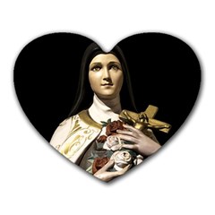 Virgin Mary Sculpture Dark Scene Heart Mousepads by dflcprintsclothing