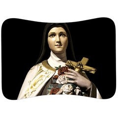 Virgin Mary Sculpture Dark Scene Velour Seat Head Rest Cushion by dflcprintsclothing