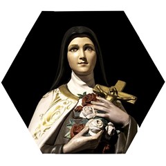 Virgin Mary Sculpture Dark Scene Wooden Puzzle Hexagon by dflcprintsclothing