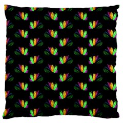 Digital Flowers Large Cushion Case (one Side) by Sparkle