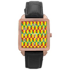 Digital Stars Rose Gold Leather Watch 