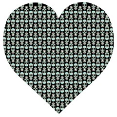 Skull Pattern Wooden Puzzle Heart by Sparkle