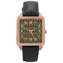 Digital Illusion Rose Gold Leather Watch 