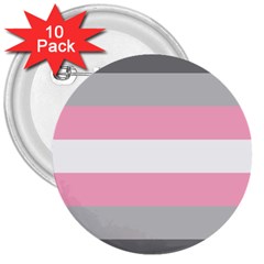 Demigirl Pride Flag Lgbtq 3  Buttons (10 Pack)  by lgbtnation