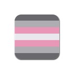 Demigirl Pride Flag LGBTQ Rubber Square Coaster (4 pack)  Front